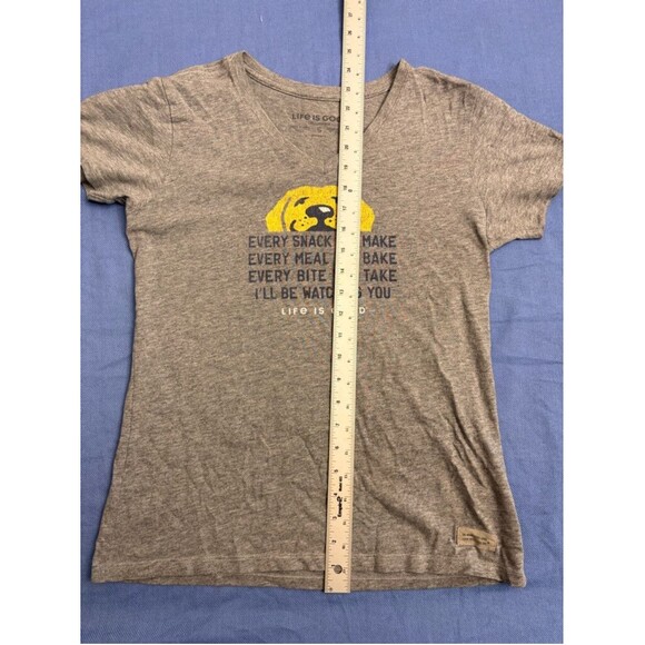 Life is Good Funny Dog Every Breath You Take Spoof T-shirt Women's Size S Gray - Picture 3 of 8